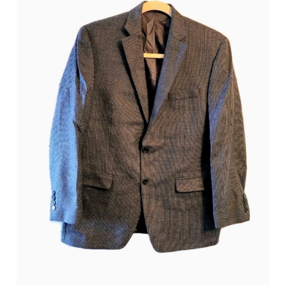 Lauren by Ralph Lauren Wool Gray Houndstooth Sports Coat Blazer 42R Designer